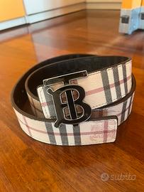 Cintura Burberry reversibile logo B lucido