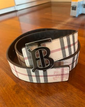 Cintura Burberry reversibile logo B lucido