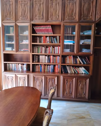 Libreria / Studio in Noce, Lungh.290, altezza 330.