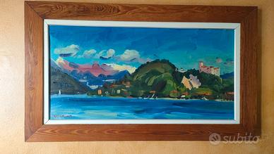 Carlo Monti, olio su tela. Lago Maggiore