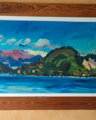 Carlo Monti, olio su tela. Lago Maggiore