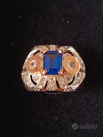 Anello vintage in oro rosa con certificato 