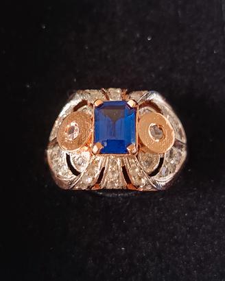 Anello vintage in oro rosa con certificato 