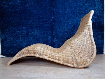 Chaise longue rattan-vimini