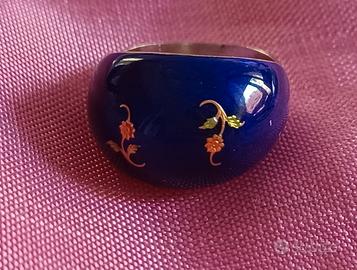Prezioso anello in smalto Vintage anni 60/70