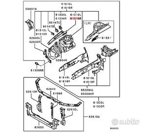 Rinforzo lungherone parafango ant sx Lancer