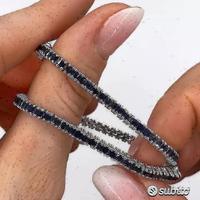 BRACCIALE TENNIS ORO 18kt. CON ZAFFIRI CARRE'