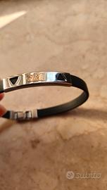 Bracciale Just Cavalli in acciaio e caucciù nero