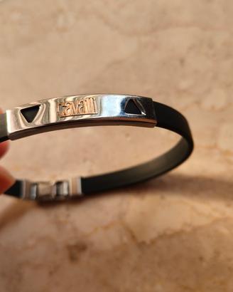 Bracciale Just Cavalli in acciaio e caucciù nero