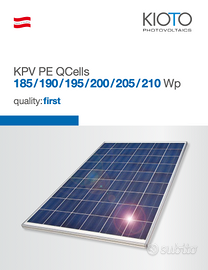 PANNELLI FOTOVOLTAICI DA 185WATT