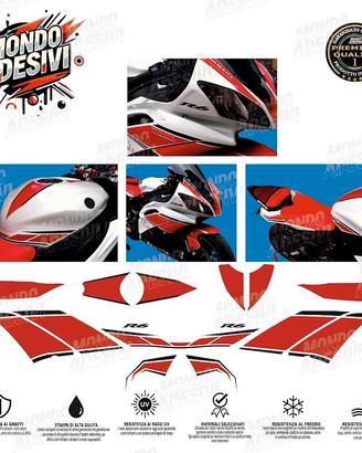 Adesivi compatibili con Yamaha YZF R6 bianco rosso