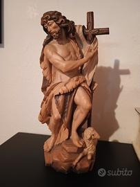 san Giovanni battista scultura in legno 
