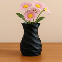 🖤 Vaso Low-Poly Nero – Design moderno (3D print)