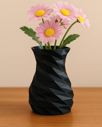 🖤 Vaso Low-Poly Nero – Design moderno (3D print)