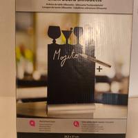 Espositore lavagna da banco a forma di cocktail