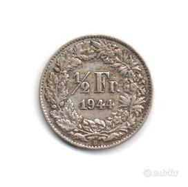 SVIZZERA 1944 - Moneta ½ franco argento #WEU