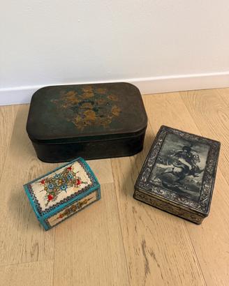 Lotto 3 Scatole Latta Vintage