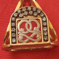 Ferma foulard "vintage" con strass