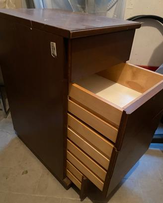 Cassettiera in legno con 5 cassetti