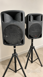 2 Casse Amplificate LEM D400+Stativi PROEL e Borsa