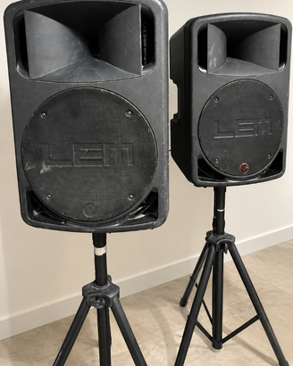 2 Casse Amplificate LEM D400+Stativi PROEL e Borsa