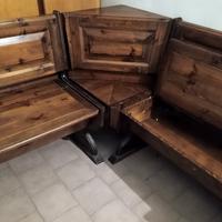 Cassapanca angolare in legno massello 