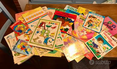 Libri libretti da colorare anni 80 bambini casa lo
