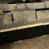 Divano da esterno in rattan – 3 moduli, 3 posti