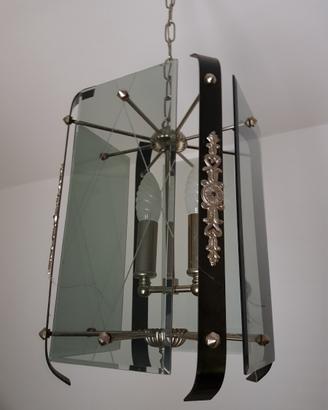 Lampadario rettangolare con cristalli