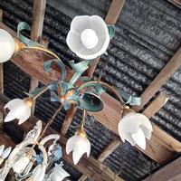 Lampadario e applique ferro battuto