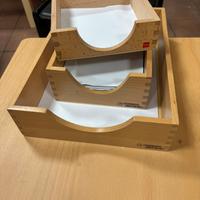 3 scatole porta carte in legno - Montessori/ Gam