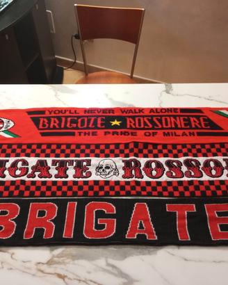 Écharpe Brigate Rossonere AC Milan En Satin - Vintage Années 90 - + Sticker Cadeau