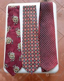 Lotto 3 cravatte pura seta vintage 