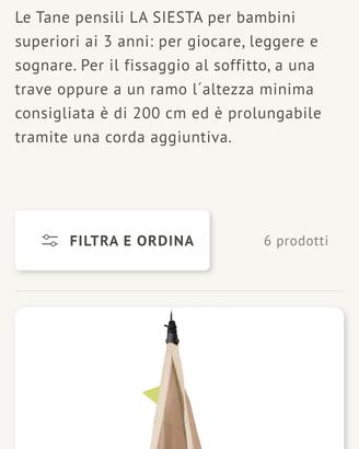 Tana pensile altalena la siesta