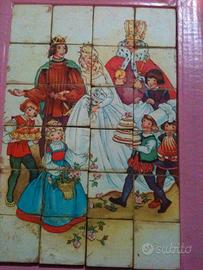 Gioco a cubi con figure la bella addormentata