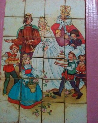 Gioco a cubi con figure la bella addormentata