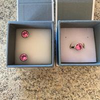 Brosway orecchini + anello con cristalli rosa