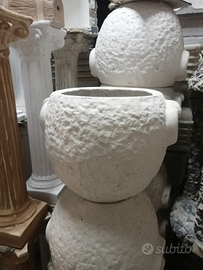 Vaso fioriera martellato in cemento