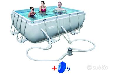 PISCINA POWER STEEL RETTANGOLARE CON TELAIO PORTAN