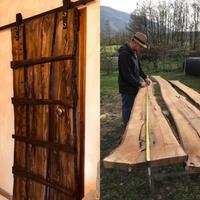 Porte scorrevoli  in quercia con maniglia