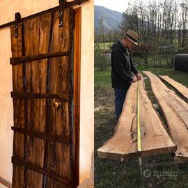 Porte scorrevoli  in quercia con maniglia