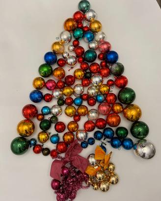 Addobbi decorazioni Natale vintage palline vetro