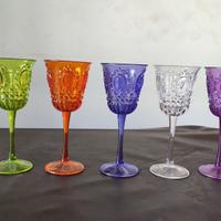 Vintage ‘60 n.6 bicchieri bibita plastica colorata