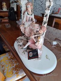 lume con scultura d'arte firmata Guido Cortese