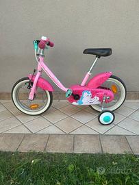 Bici B’TWIN 14” bimba con rotelle