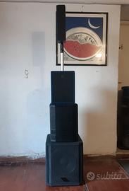 Impianto audio dj sistema casse line array attive