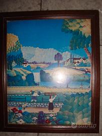 Quadretto Naif "Primavera" 23 x 19 Anni '60/'70