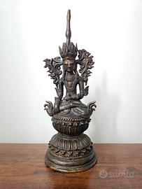 Antica statua Buddha birmano  jambupati inizio 900