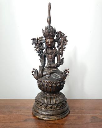 Antica statua Buddha birmano  jambupati inizio 900