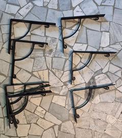 9 Staffe Reggimensola in Ferro Battuto Nero-18x24